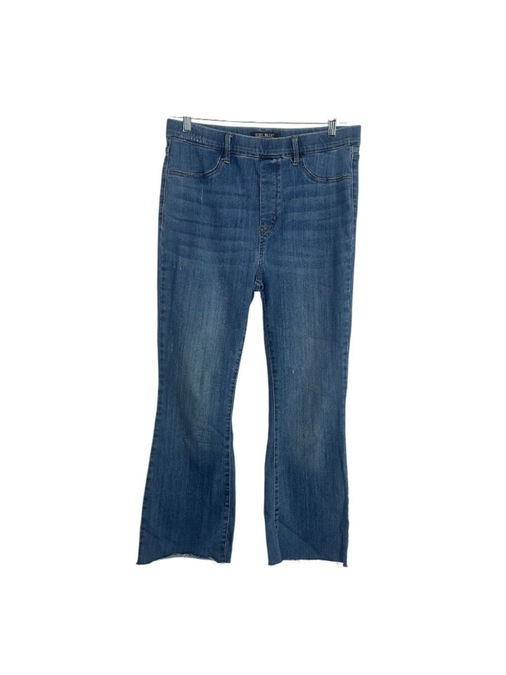 Judy Blue Jeans 13/31 Medium Wash Stretch Pull On Cropped Bootcut Raw Hem Denim - Picture 3 of 13